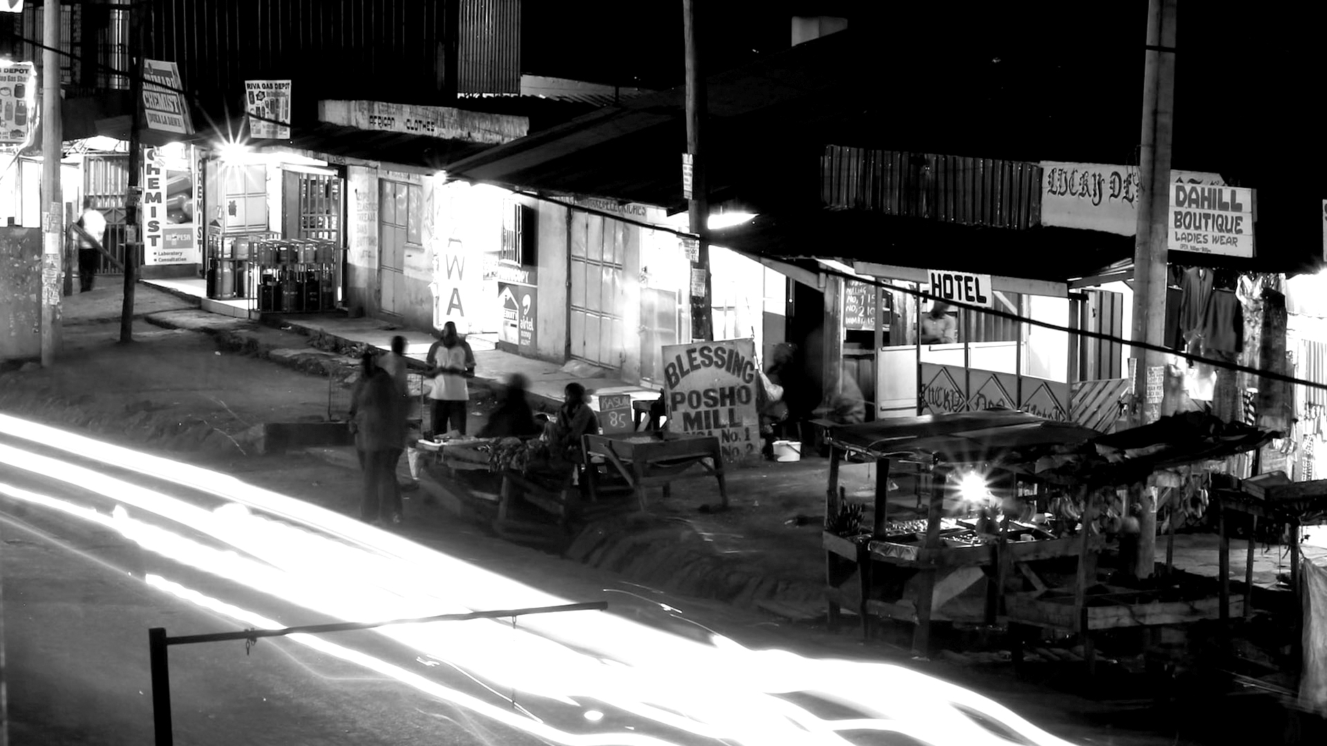 Photo en accéléré d'une communauté urbaine à Gachie, Nairobi, Kenya.
